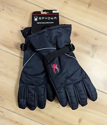 Spyder Gloves Mens Sz L/XL Shredder Ski Black Insulated Spider Winter Red Spider • $28.95