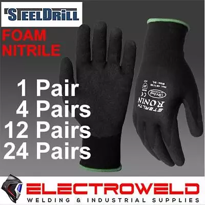 Stealth Ronin Work Black Gloves Foam Nitrile Safety Ninja Work Garden Mechanic • $4.30