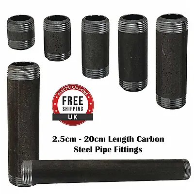 Rust Iron 3/4  Pipe Threaded Pipe 2.5cm - 20cm Length Carbon Steel Pipe Fittings • £1.02