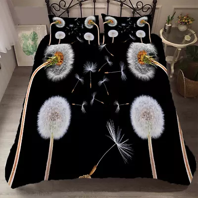 Loating Seeds Of Dandelion 3D Quilt Duvet Doona Cover Set Pillow Case Print • £52.45