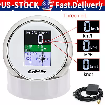 85mm Digital GPS Speedometer Odometer Voltmeter Speed Gauge For Car Boat Marine • $40.99