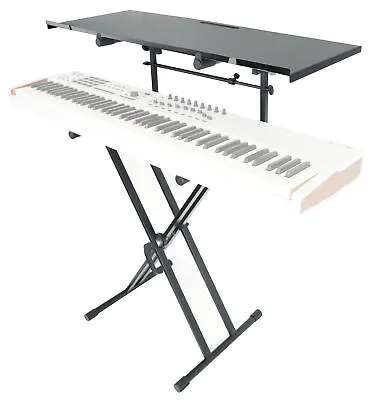 Rockville RKS42X 2-Tier X-Stand Keyboard Or DJ Stand W Quick Release+Shelf • $104.95