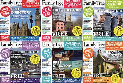 6 FAMILY TREE MAGAZINE GENEALOGY CDs (SET 2) • £10