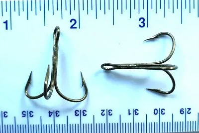 50 Mustad 36243 Triple Grip Bronze Treble Hooks Size 2  • $12.49