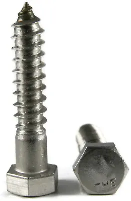 3/8  Stainless Steel Lag Screws Hex Head Lag Bolts - Select Length - QTY 25 • $25.78