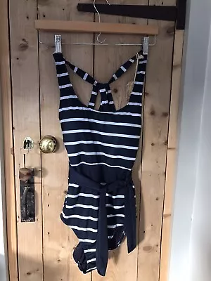 SWIMMING COSTUME SIZE 8 FAT FACE TUMMY CONTROL Breton Navy NONWIRED PADDED BNWT • £20