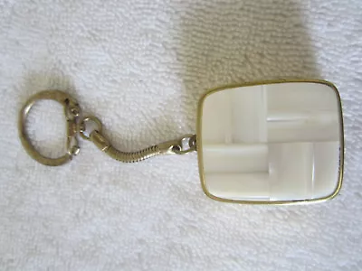 Sankyo Music Box Keychain Clover Goldtone Metal MOP Inlay Vintage Working • $34.99