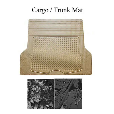 Brand New Semi Custom Beige Tan Rubber Cargo Trunk Floor Mats For Ford • $42.24