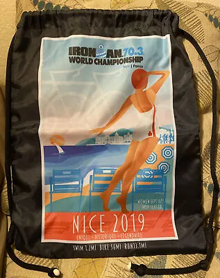 2019 Ironman France 70.3 World Championship Triathlon Drawstring Bag Backpack • $10