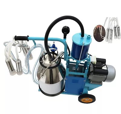 Electric Milking Machine 25L Farm Single Bucket Piston Tank Container Barrel Set • $654.50