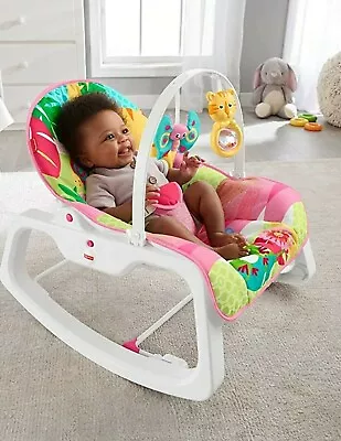 Fisher Price Infant-To-Toddler Rocker Baby Bouncer / Chair Pink • £45