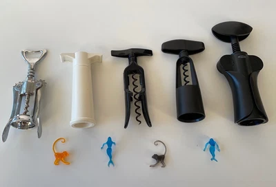 $25.96 • Buy Wine Lot: Vacu-Vin, Corkscrews, OXO Winged, Screwpull, Wine Glass Charms