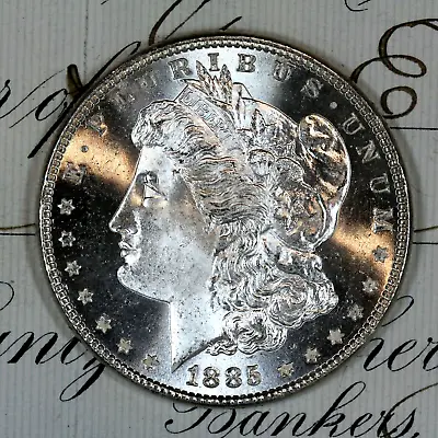 * 1885-P * CHOICE To GEM BU MS MORGAN SILVER DOLLAR * FROM ORIGINAL BANK BAG * • $129.95