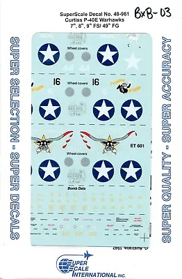 1/48 Super Scale International (48-961) Curtiss P-40E Warhawks (sealed) • $9.99