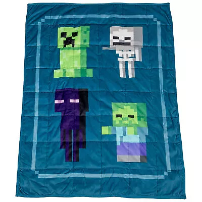 Minecraft Mob Chart Weighted Blanket Blue • $31.98