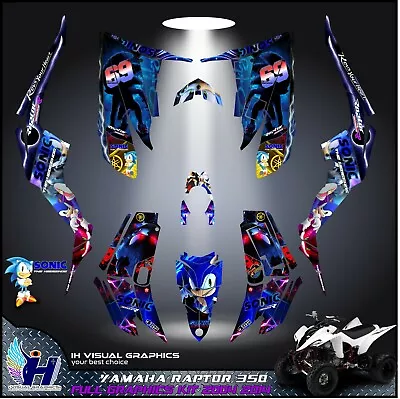 $159.99 • Buy Yamaha Raptor 350 Graphics Kit 2004 2006 2009 To 2014 Decals Stickers Atv Utv