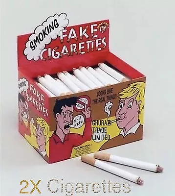 2x Fake Cigarettes Smoking Effects Lit Theatrical Stage Prop Novelty Joke Trick • £2.49