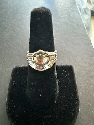 Harley Davidson 100th Anniversary MOD Sterling Silver 10K Gold Ring Size 6 1/4 • $69