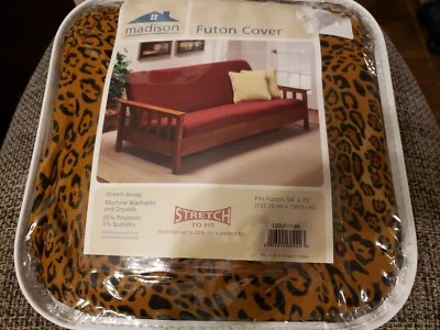 $29.99 • Buy Leopard Animal Print Futon Cover Slip Cover Fits Futon 54  X 75  Stretch Jersey