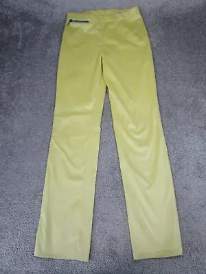 Vintage Versace Pants Womens 28 Yellow Cotton Blend Straight Leg *Read • $69.99