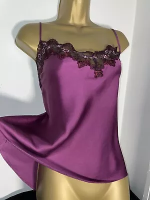 Marks And Spencer Silk Blend Purple Camisole Berry Size 20 • £6