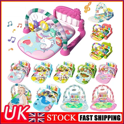 Newborn Baby Activity Play Gym Sensory Toys Playmat Crawling Mat Music & Lights • £23.19