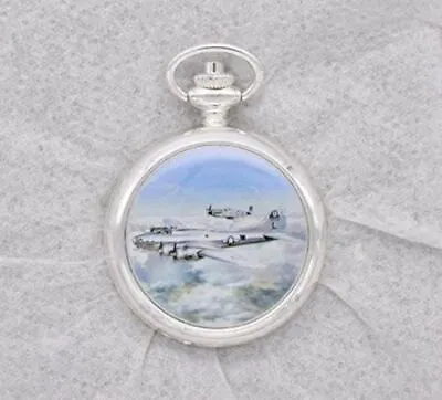 £5.88 • Buy Mechanical Pocket Watch Silver Plated - WW2  B17G Flying Fortress Cambs  - 11