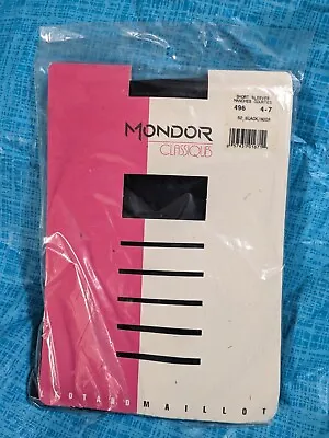 Mondor 496 Black Girl's Size Junior ( Size 4-7) Nylon Leotard Short Sleeves NEW • $14.19