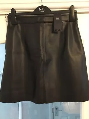 Ladies Faux Leather Skirt From M&S Size 10. New With Tags.  • £3.99