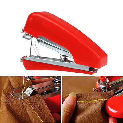 Portable Mini Hand Held Sewing Machine Small Compact Child Easy Stitcher • £5.99