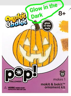 Makit & Bakit Halloween PUMPKIN Ornament  Stained Glass Suncatcher FALL Holiday  • $8.95