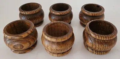 6 Vintage Wood Napkin Rings ~Mid Century Modern ~ Holders ~MCM ~Brown ~EUC • $14.95