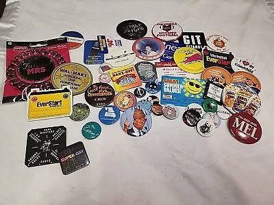 Lot Of 47 Vintage & Modern Button Pins Advertising Pop Culture Politics Music Et • $29.99