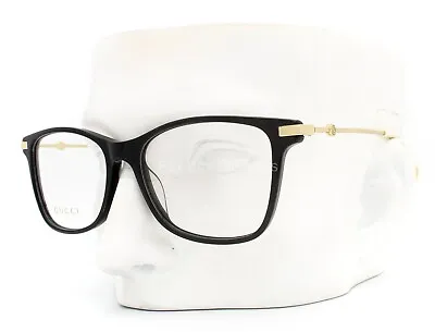 Gucci GG 0513O 001 Eyeglasses Glasses Polished Black W/ Gold GG Logo 54-16-145  • $108.50