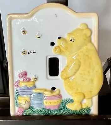 VTG Disney Classic Winnie The Pooh Ceramic Light Switch Plate Cover Charpente  • $13.27