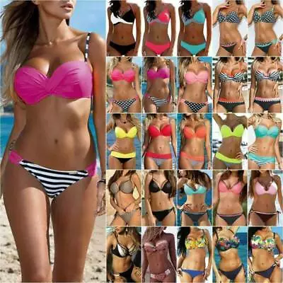 Ladies Bikini Swimwear Push Up Padded Swimsuit Bathing Suit Beach Wear Summer • £16.09