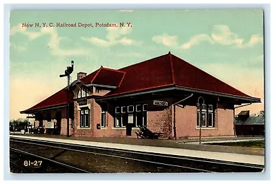 C1910's New N. Y. C. Railroad Train Station Depot Potsdam New York NY Postcard • $14.98