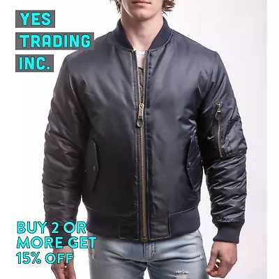 Shaka Men's Heavyweight Bomber Jacket Casual Ma-1 Flight Coat Air-force Military • $36.50