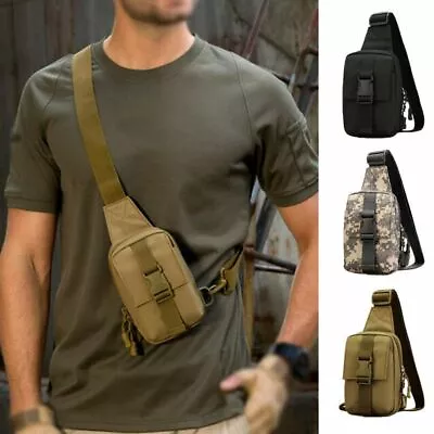 Outdoor Tactical Shoulder Bag Messenger Sling Chest Pack Military Molle Backpack • £4.99