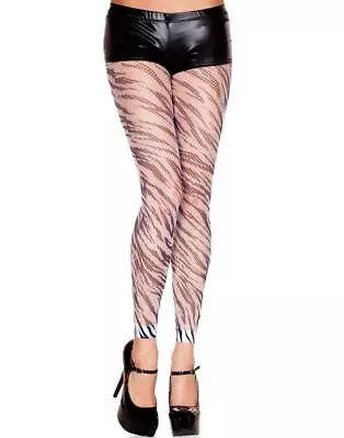 Sexy MUSIC LEGS Fishnet ZEBRA Net FOOTLESS Leggins PANTYHOSE Stockings TIGHTS • £4.82