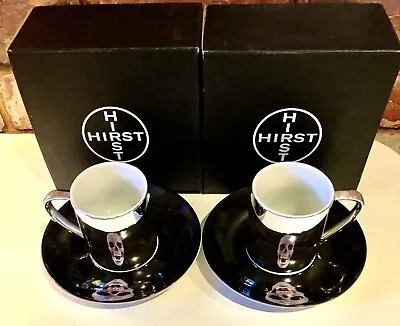 DAMIEN HIRST “FOR THE LOVE OF GOD”  Skull Anamorphic Cup And Saucer 2013 New • £150