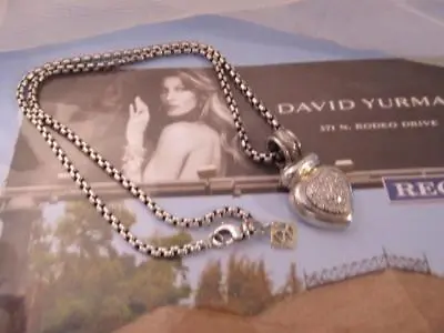 David Yurman Pave Diamond Heart Pendant Enhancer & 16”Wheat Chain • $875.60