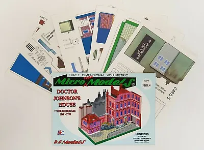 Micromodels Dr. DOCTOR JOHNSON'S HOUSE SET FHB4 Micro New Models Card Model Kit • £6.75