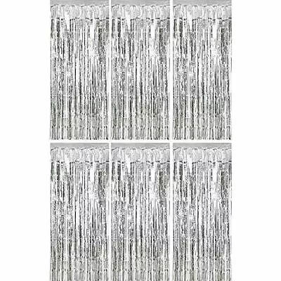 Metallic Foil Fringe Curtain Tinsel Photo Backdrop Party Birthday Door Decor US • $7.99