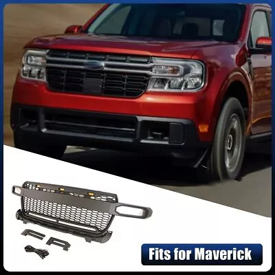 Black Front Grille Fits For FORD Maverick 2022 2023 With LED Bar With LED Lights • $279