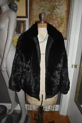 Men's Black Mink Fur Coat Jacket Apprx 46in Chest M/l • $499.99