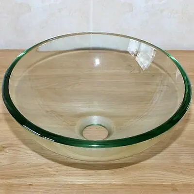 £60 • Buy Glass Bathroom Basin Sink Cloakroom Bowl With Tap & Plug Options 32cm Diameter 