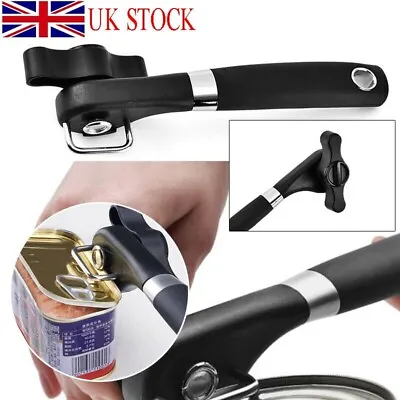 Can Tin Opener Manual Heavy Duty Stainless Steel Safety Ergonomic Non-Slip Easy • £7.59