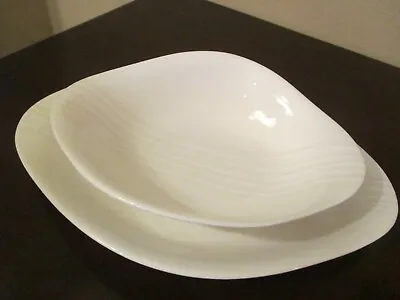 Villeroy & Boch Dune Lines Oval Serving Bowl & 14  Platter MINT Wi/Sticky Residu • $56.69