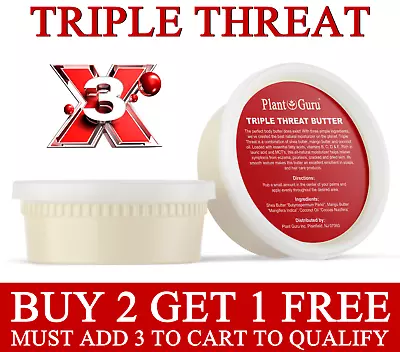 Triple Threat Body Butter 8 Oz. Raw Shea Mango & Coconut Oil 100% Pure Natural • $9.15